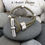 Miniature : Bracelet chic et original cuir rond kaki et son passant industriel, fermoir croc