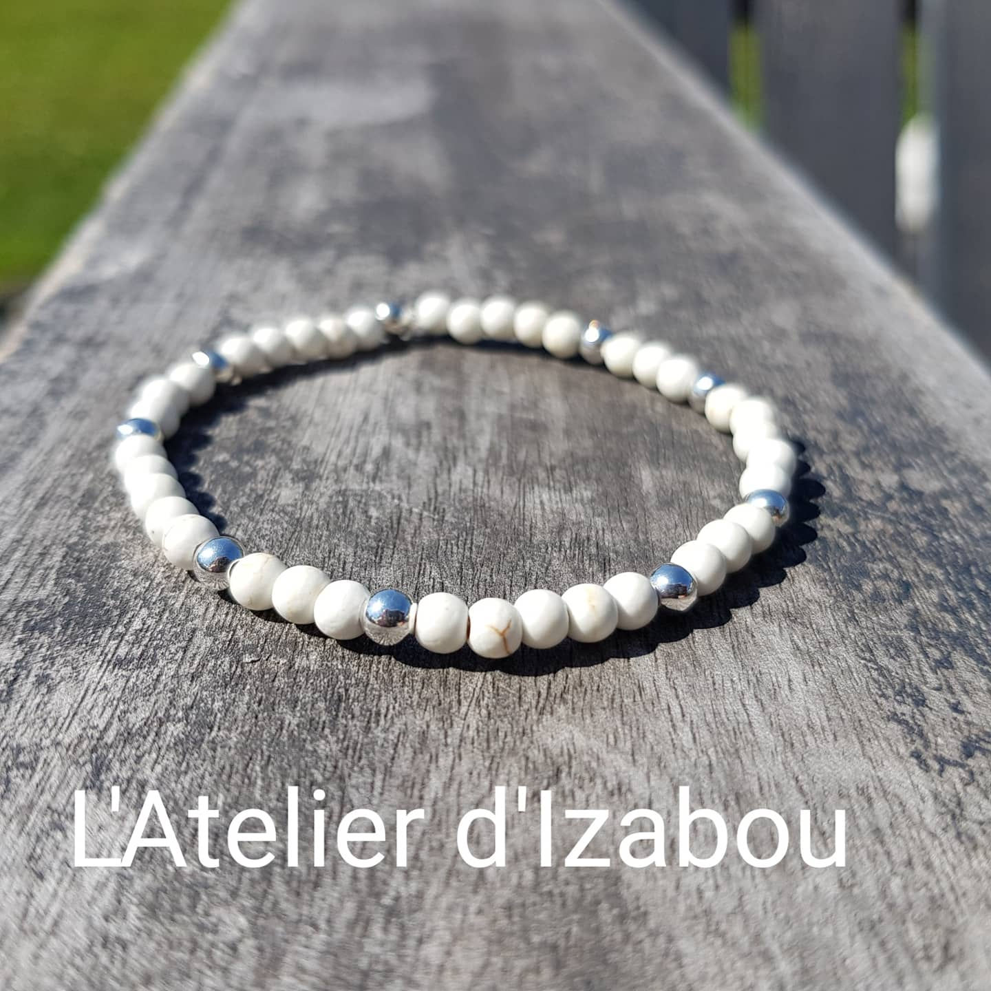 Bracelet perles blanc