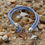 Miniature : Bracelet fin cuir bleu et fermoir ancre de bateau