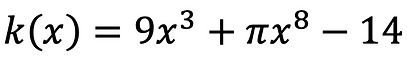 k(x)=9x^3+πx^8-14