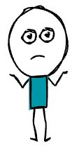 Confused stick figure
