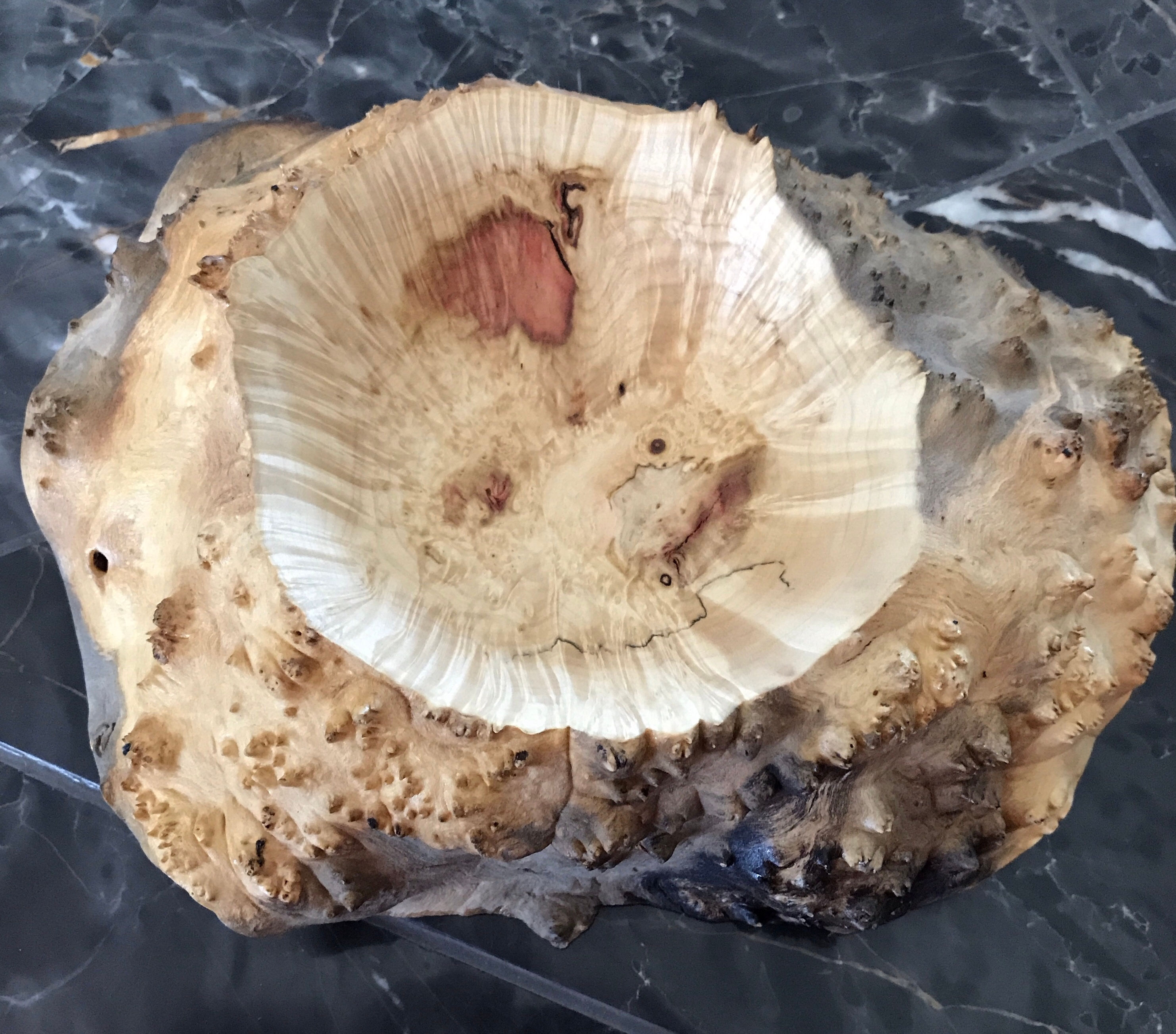 Live edge maple burl