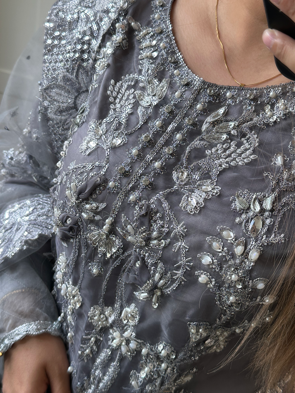 Thumbnail: Grey Gulaal Organza Inspired 