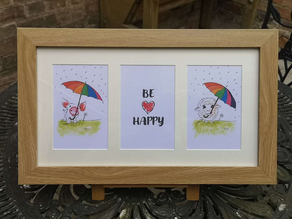 Thumbnail: Triple aperture framed hand finished prints 