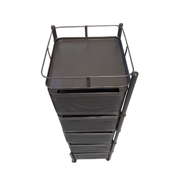 Organizador 5 estantes de metal con ruedas
