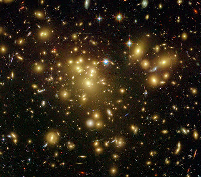 "Galaxy Cluster Abell 1689" by NASA Goddard Photo and Video is licensed under CC BY 2.0.
