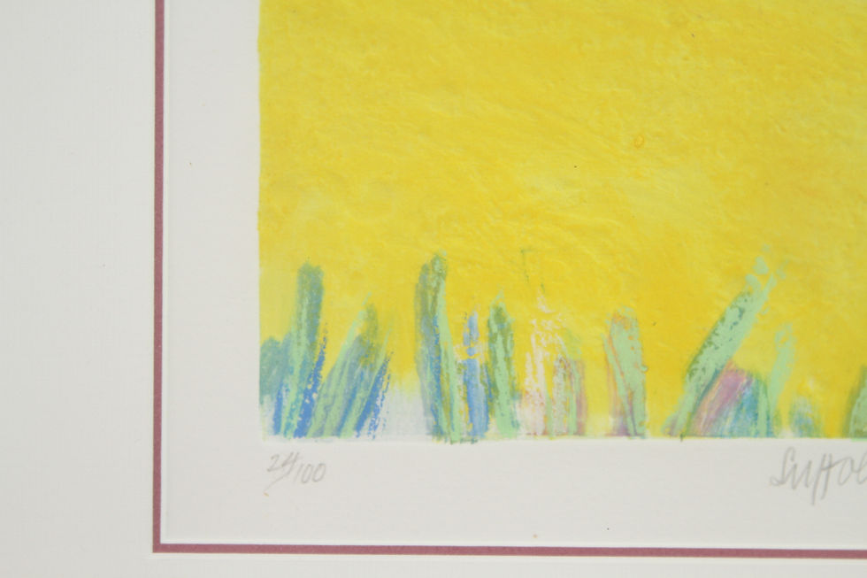Thumbnail: Suffold Rape Fields, yellow fields, purple and gold frame