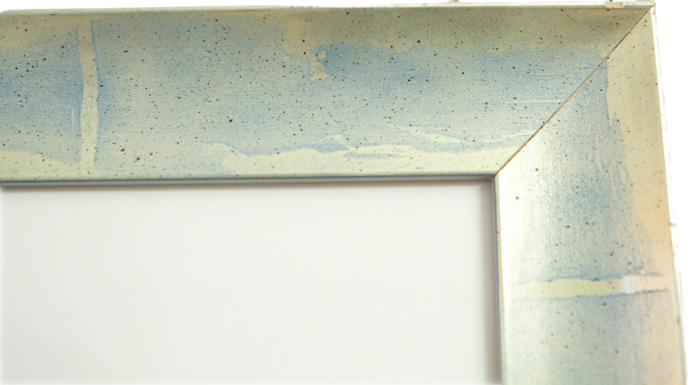 Thumbnail: Face profile with graphic background. White Gold frame, light blue accents