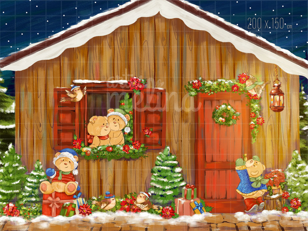 Arte Digital Casinha dos Ursinhos (Parede + Chão)