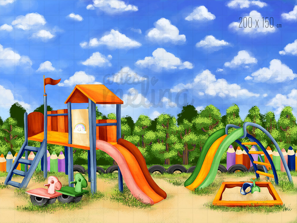 Arte Digital Parquinho (Parede + Chão)