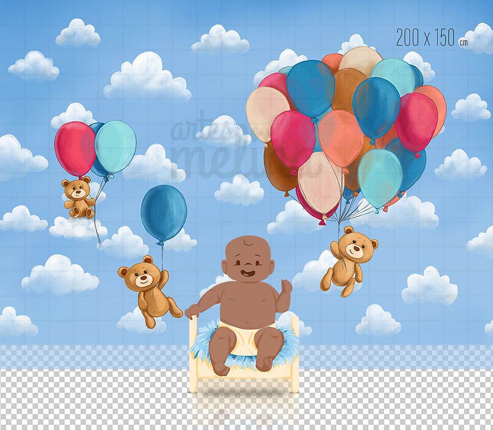 Miniatura: Arte Digital Balões e Ursinhos