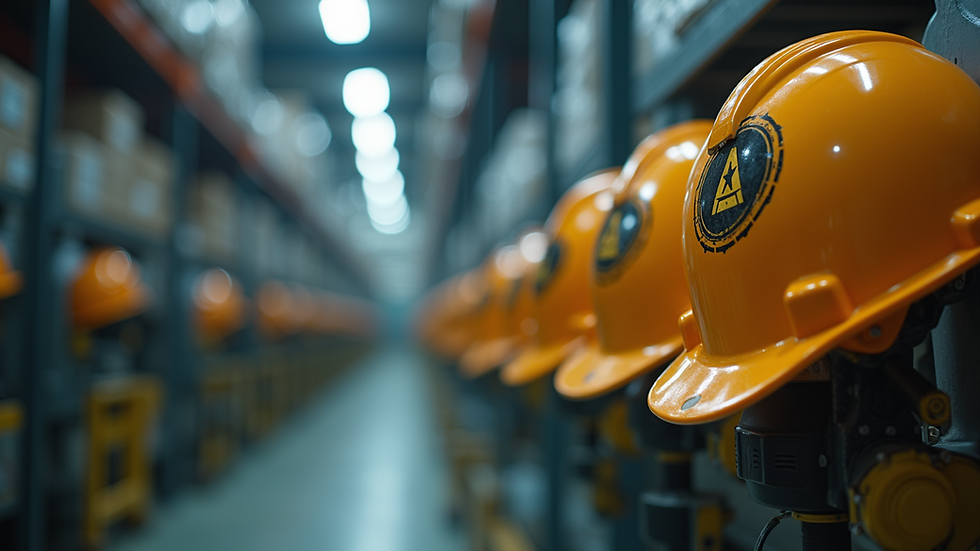 Close-up view of safety equipment in an industrial setting