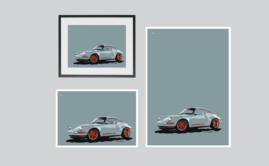 PORSCHE SINGER 911 FRAMED PRINT