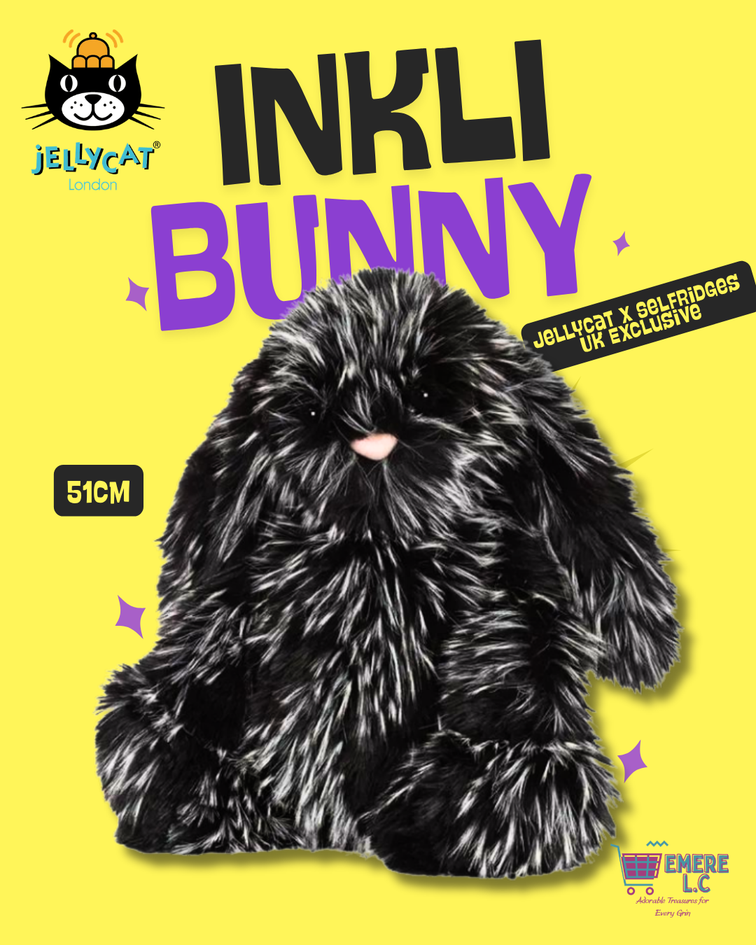 Jellycat x Selfridges UK Exclusive Inkli Bunny