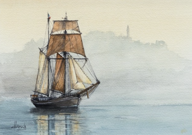 Roger Hirsch, La Marie Dieu doublant la pointe de Kerro’ch, 2018