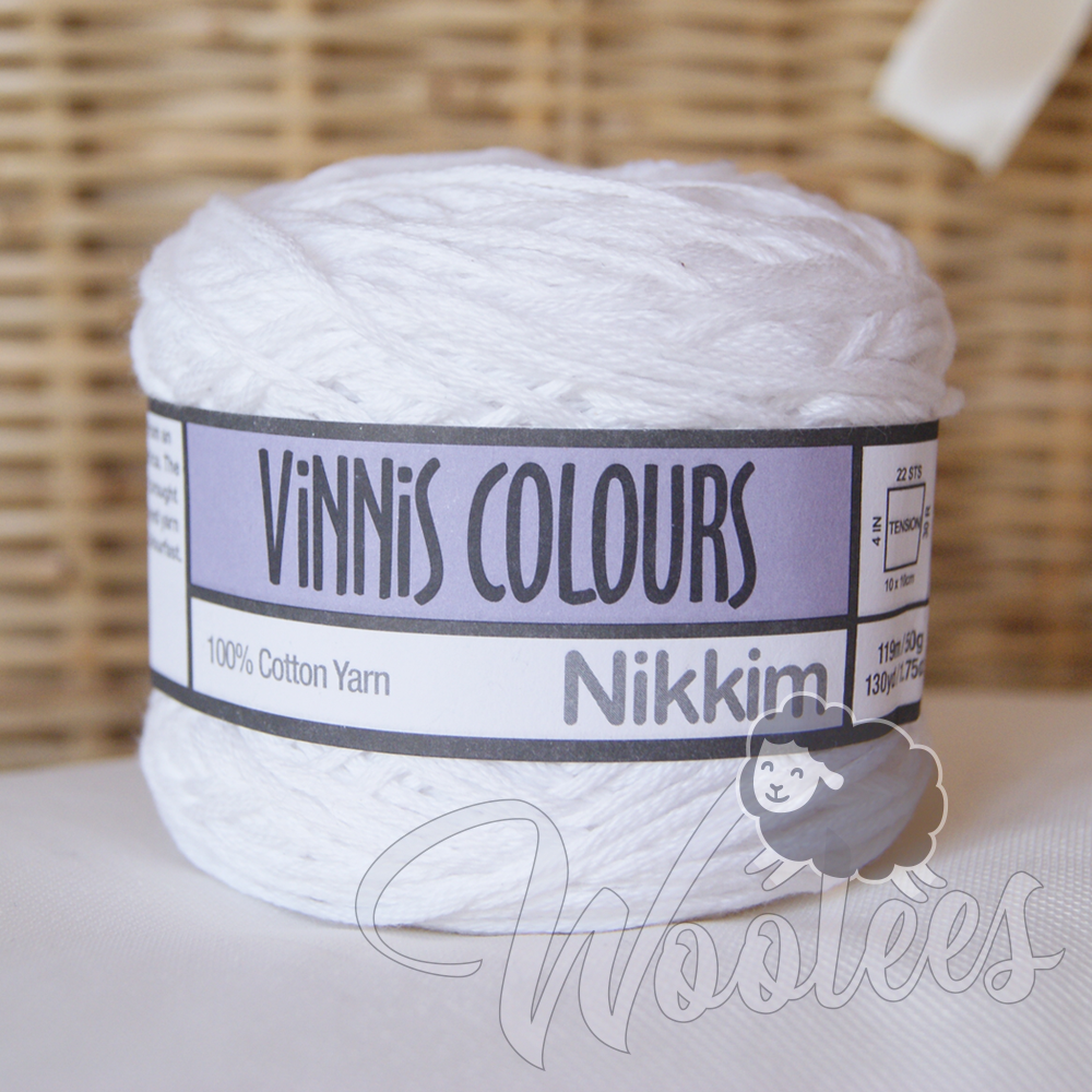 Woolees Yarn - Vinnis Colours - Nikkim - White