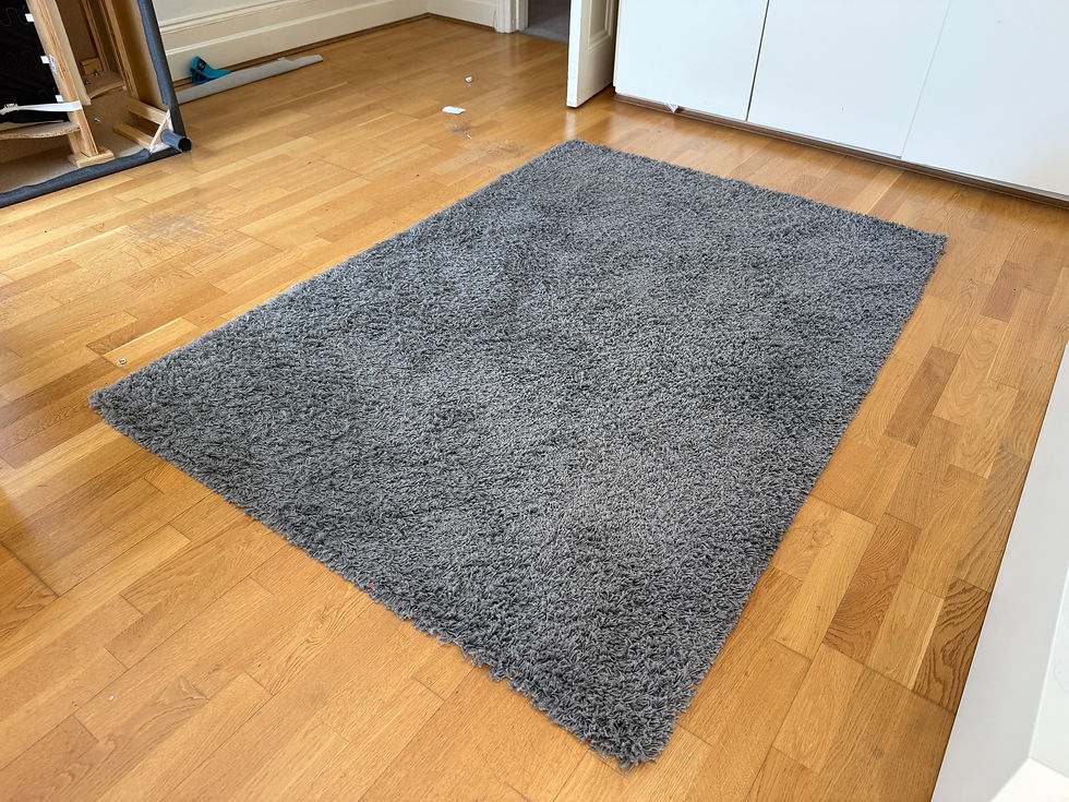 IKEA HAMPEN GREY MEDIUM PILE RUG GOOD CONDITION