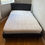 Thumbnail: BLACK LEATHER SMALL DOUBLE BED & MATTRESS GREAT CONDITION