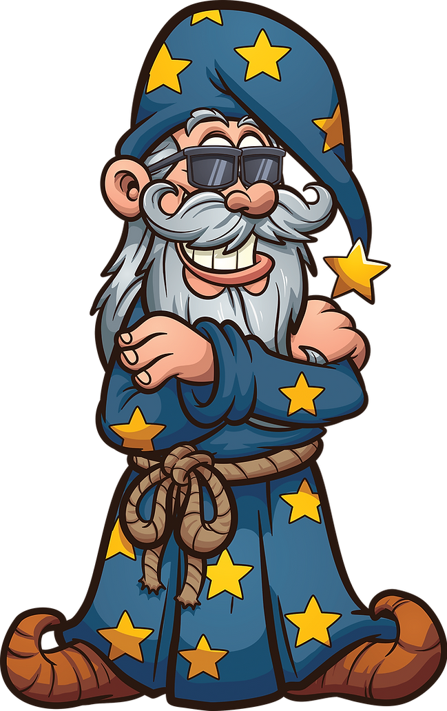 cool wizard with sunglasses