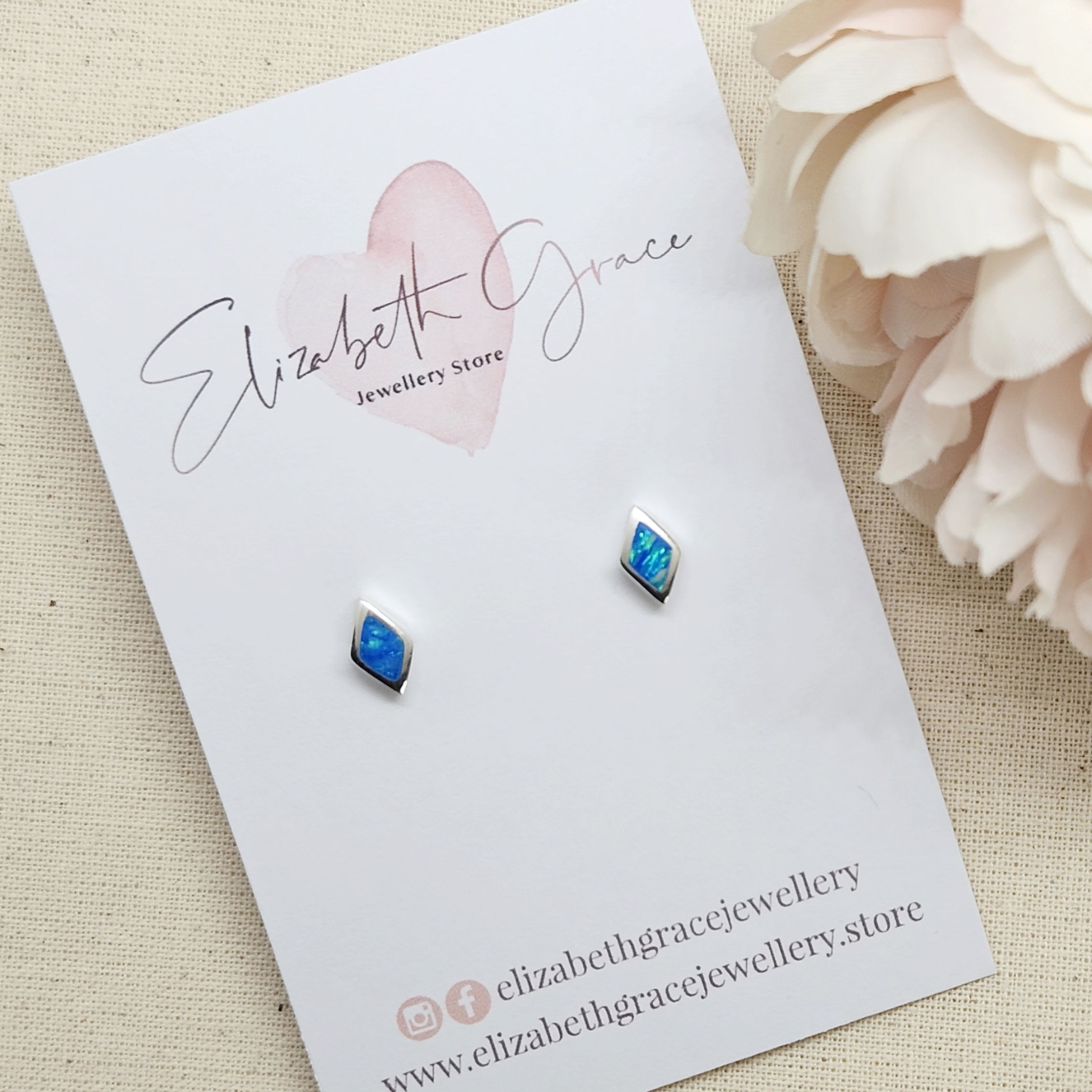 Blue Opalique Diamond Studs