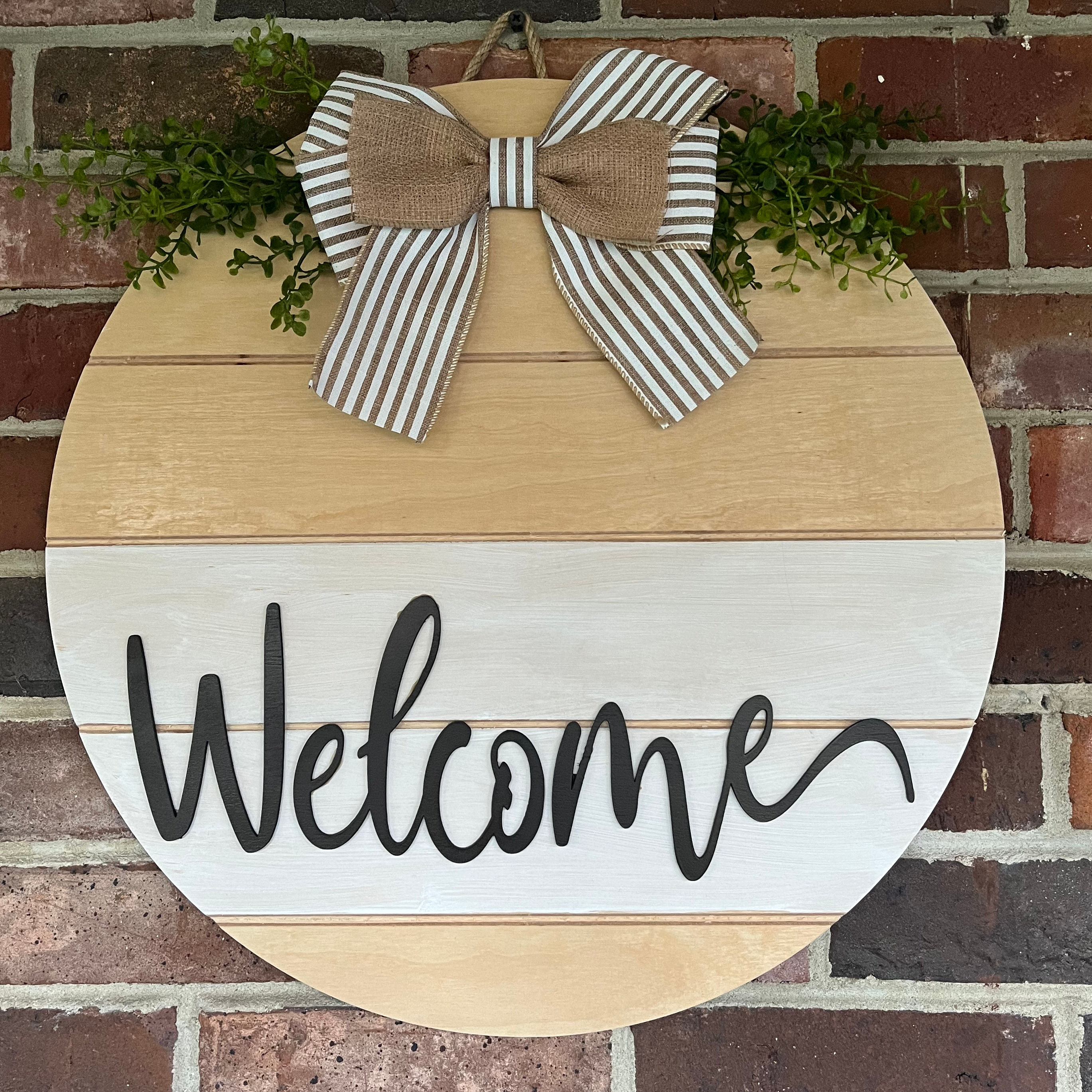 Welcome - brown and white