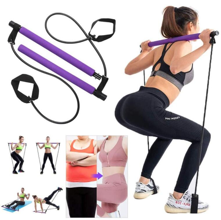 Thumbnail: Adjust Yoga Pilates Exercise Stick Pilates Bar Kit With Resistance Bands