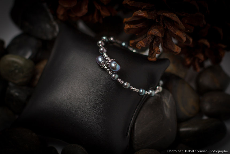 bracelet en argent avec perles