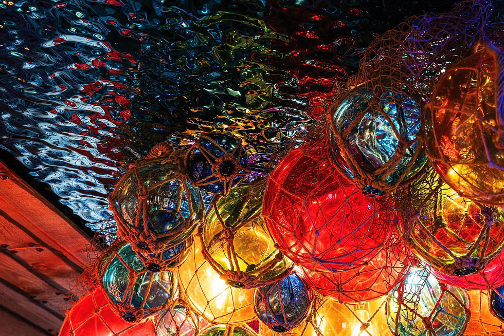Glass float chandelier