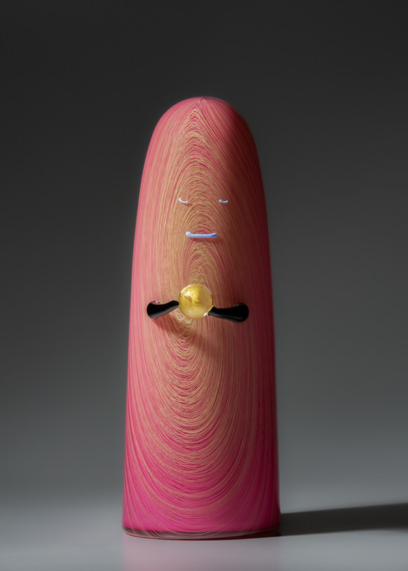 large pink contemporary art sculpture 