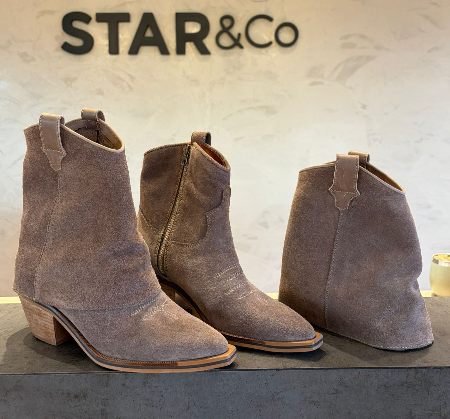 Bota Texana Riona en Gamuza  2 en 1