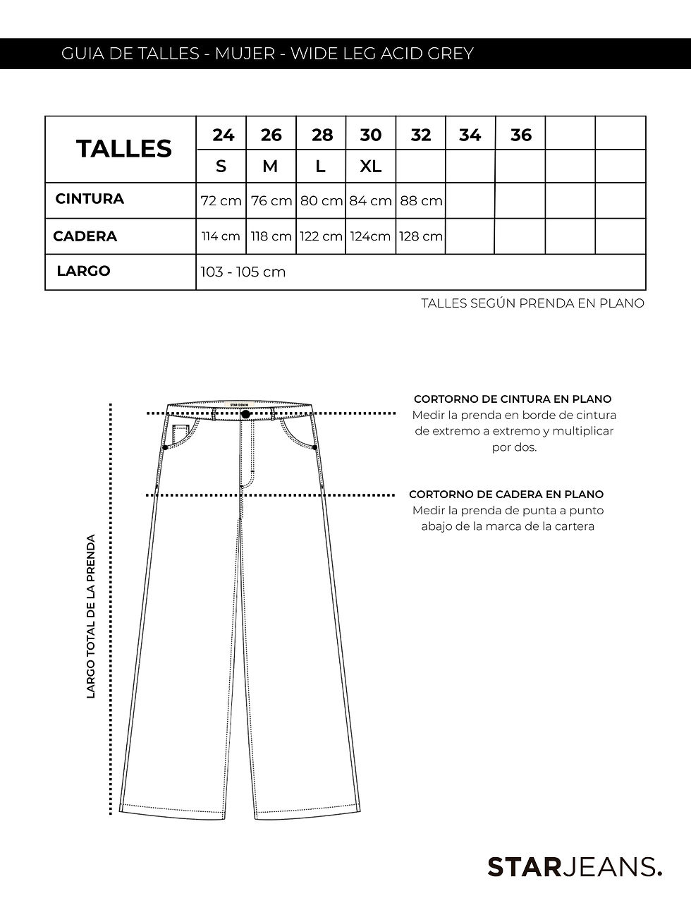 Miniatura: JEANS WIDE LEG ACID GREY