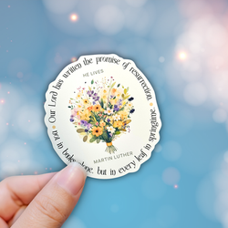 Promise of Resurrection Spring Floral Christian Sticker