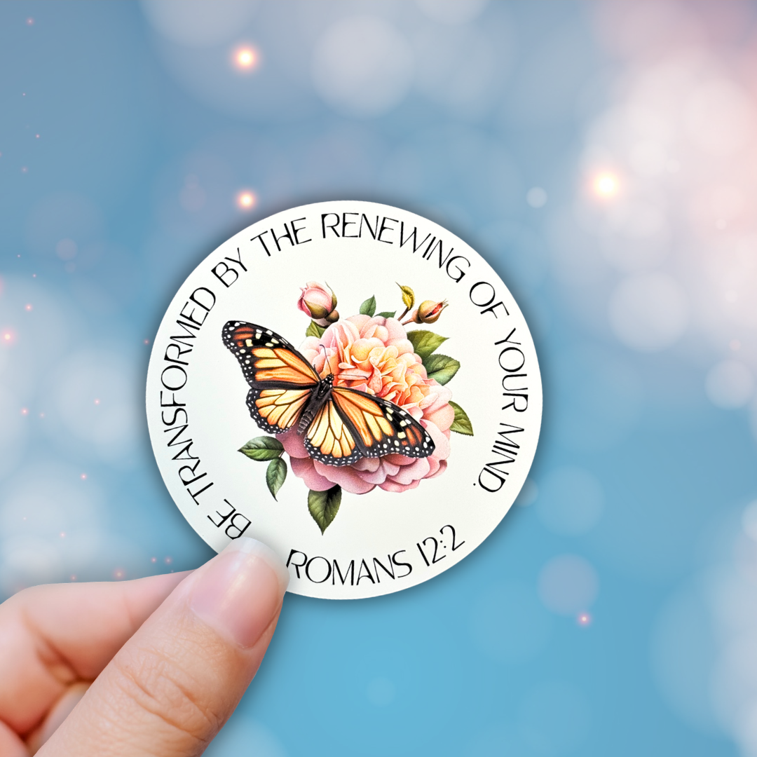 Be Transformed Floral Butterfly Sticker