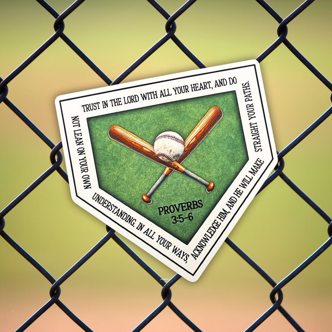 "Faith on the Field" Proverbs 3:5–6 Baseball Sticker