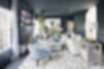 color drenched living room