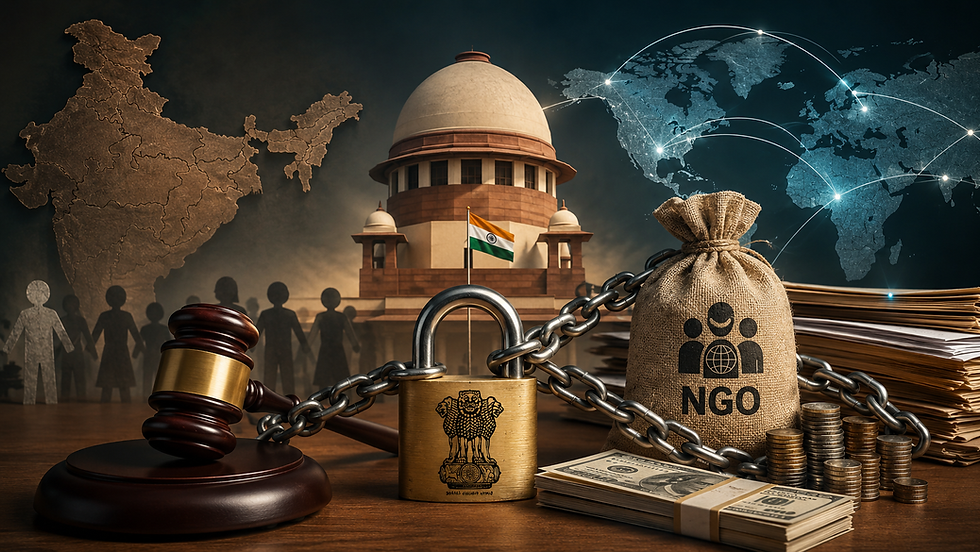 Legal analysis of India's FCRA Amendment Bill 2026 comparing NGO foreign funding regulations in India, the United States, the United Kingdom, China, Russia, and Australia.