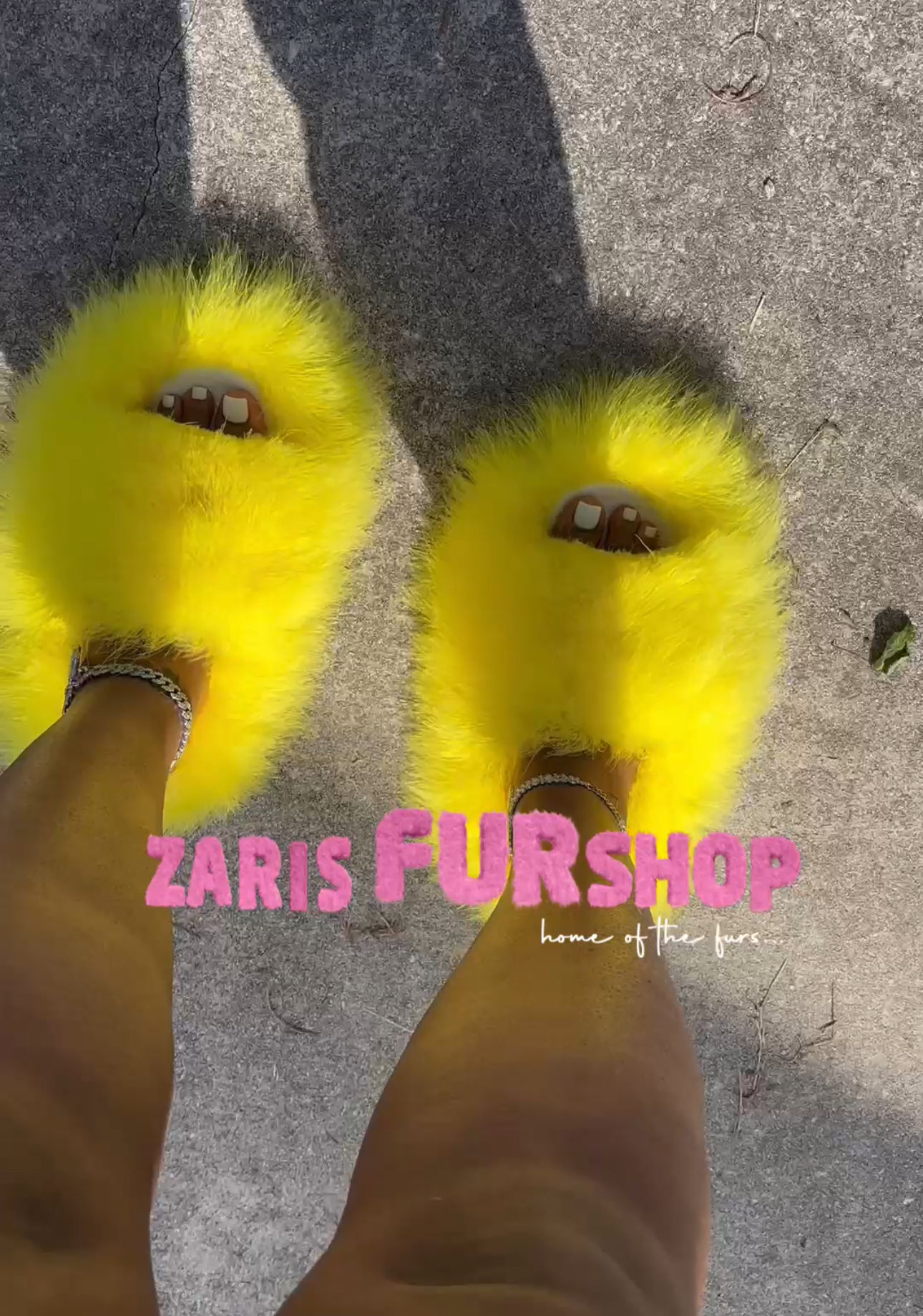 Yellow Custom Babe Open Toed Slippers