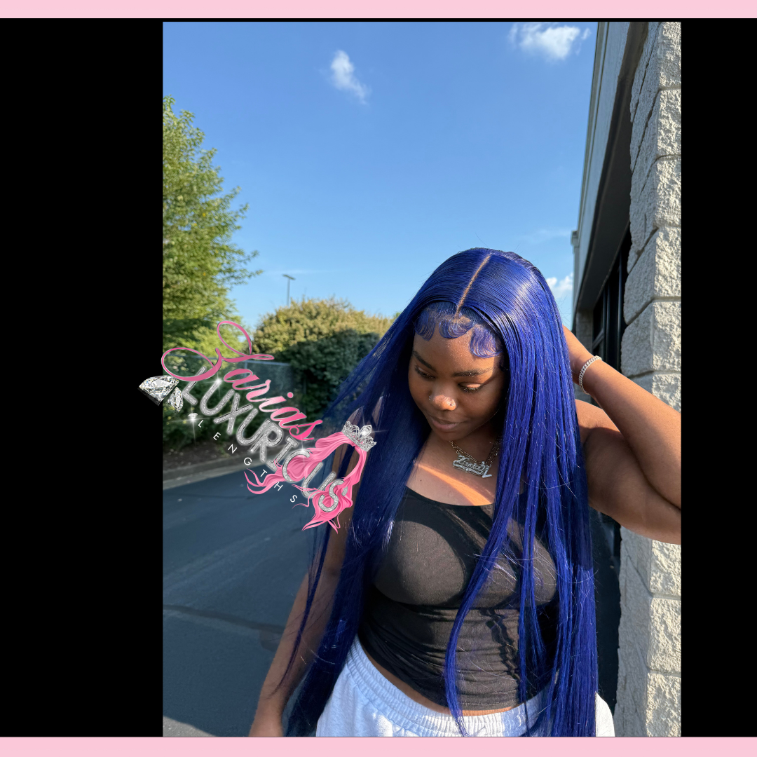 Blue Envy 44” Wig