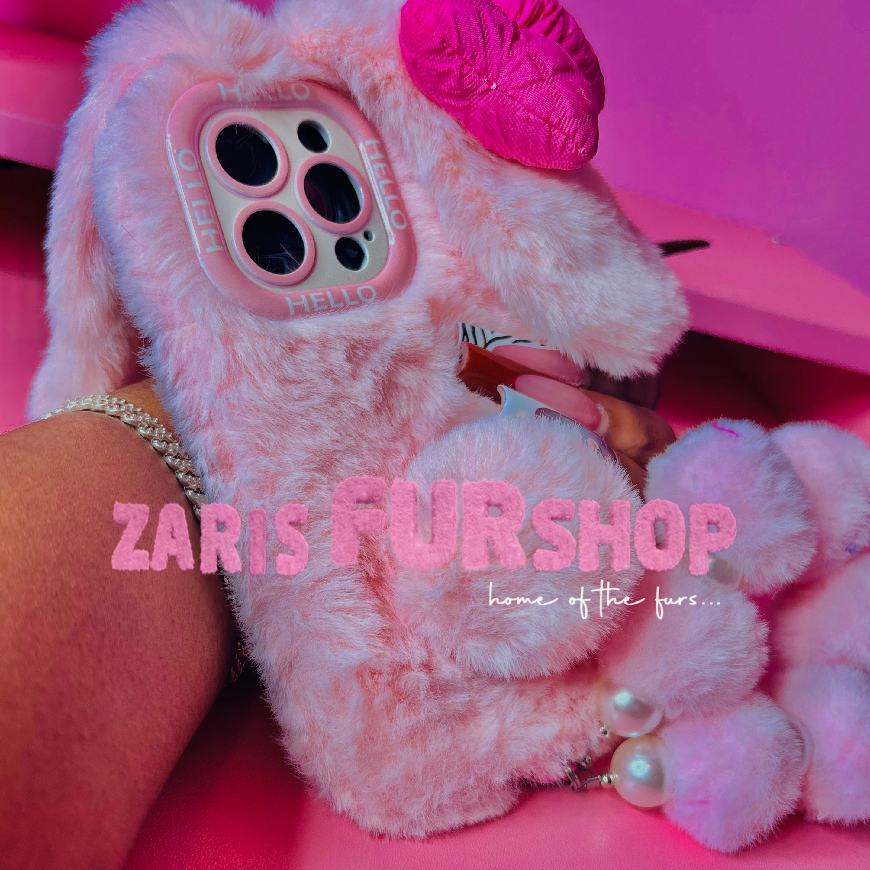 Pink Bow Fluffy Case