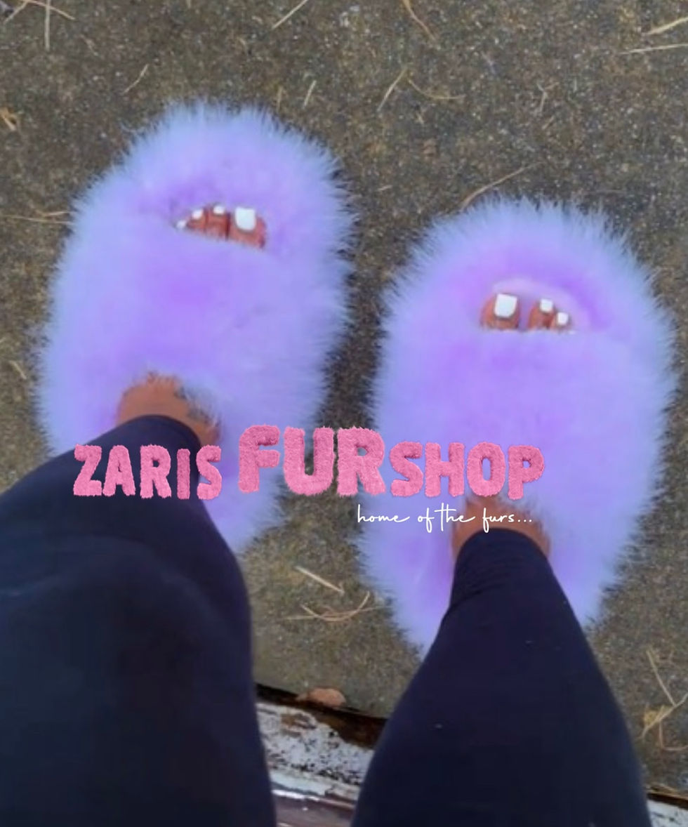 Lavender Custom Babe Open Toed Slippers