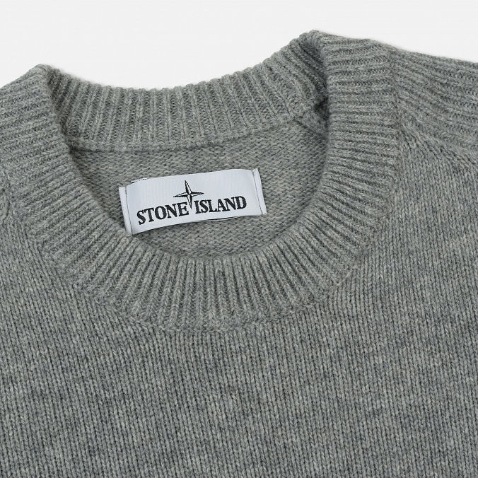 Миниатюра: Stone Island  Мужской свитер  Lambswool Ribbed Crew Neck Pearl Grey