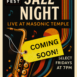 Jazz Night at Masonic Temple Returns!
