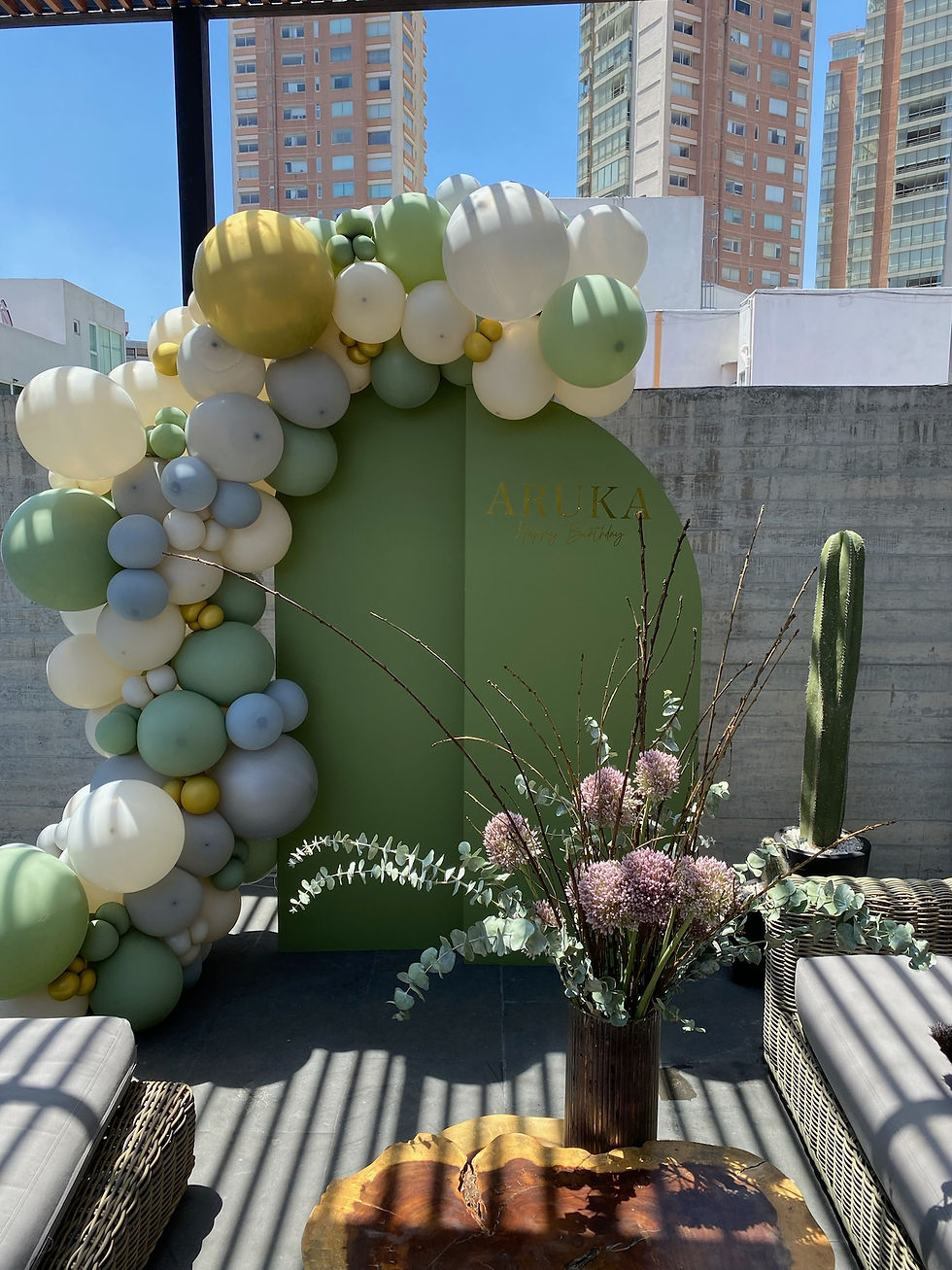 Back de globos con mamparas