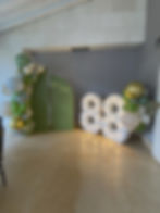 Back de globos con números grandes