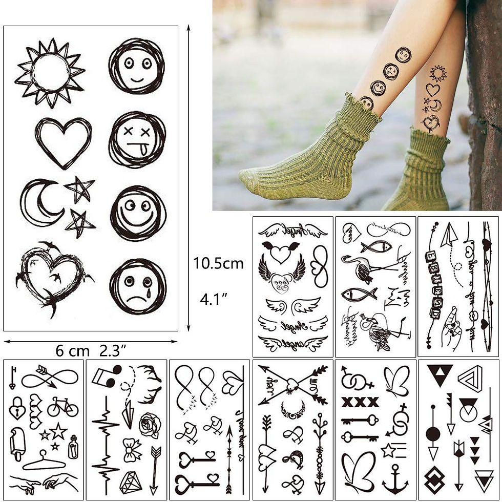 Miniature : Kit de 30 Petits autocollants de tatouage temporaire 
