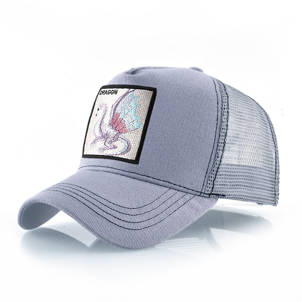 Thumbnail: Casquette Snapback unisexe brodée Animal Dragon respirante été 2023