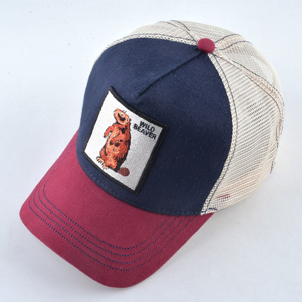 Miniature : Casquette Snapback unisexe brodées Animal Beaver respirant été 2023