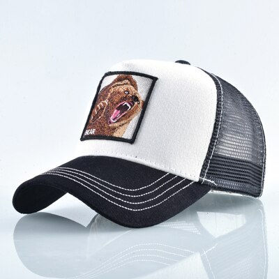 Miniatura: Casquette Snapback unisexe brodée Animal Ours respirante été 2023