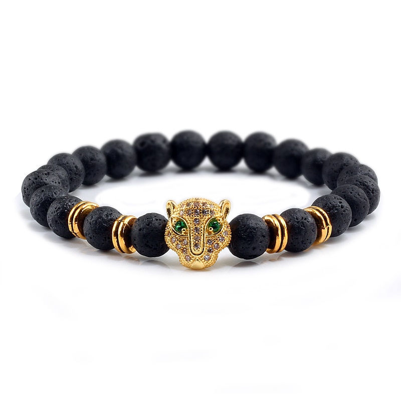 Miniature : Bracelet en lave noire naturelle pour hommes et femmes protège et guérit