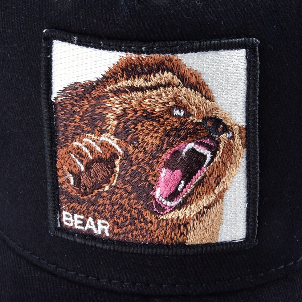 Thumbnail: Casquette Snapback unisexe brodée Animal Ours respirante été 2023